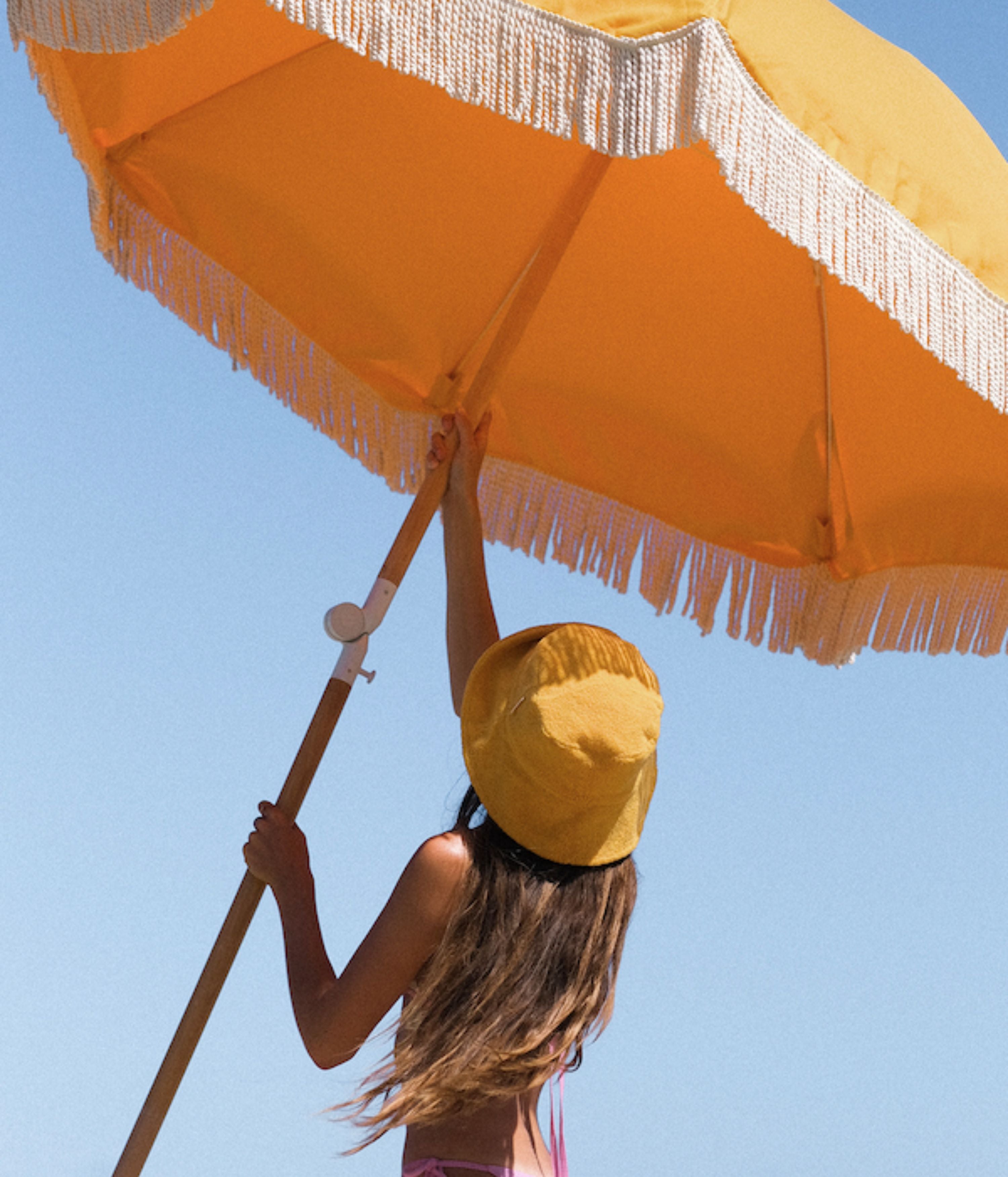 Golden Vintage Beach Umbrella | Sunday Supply Co.