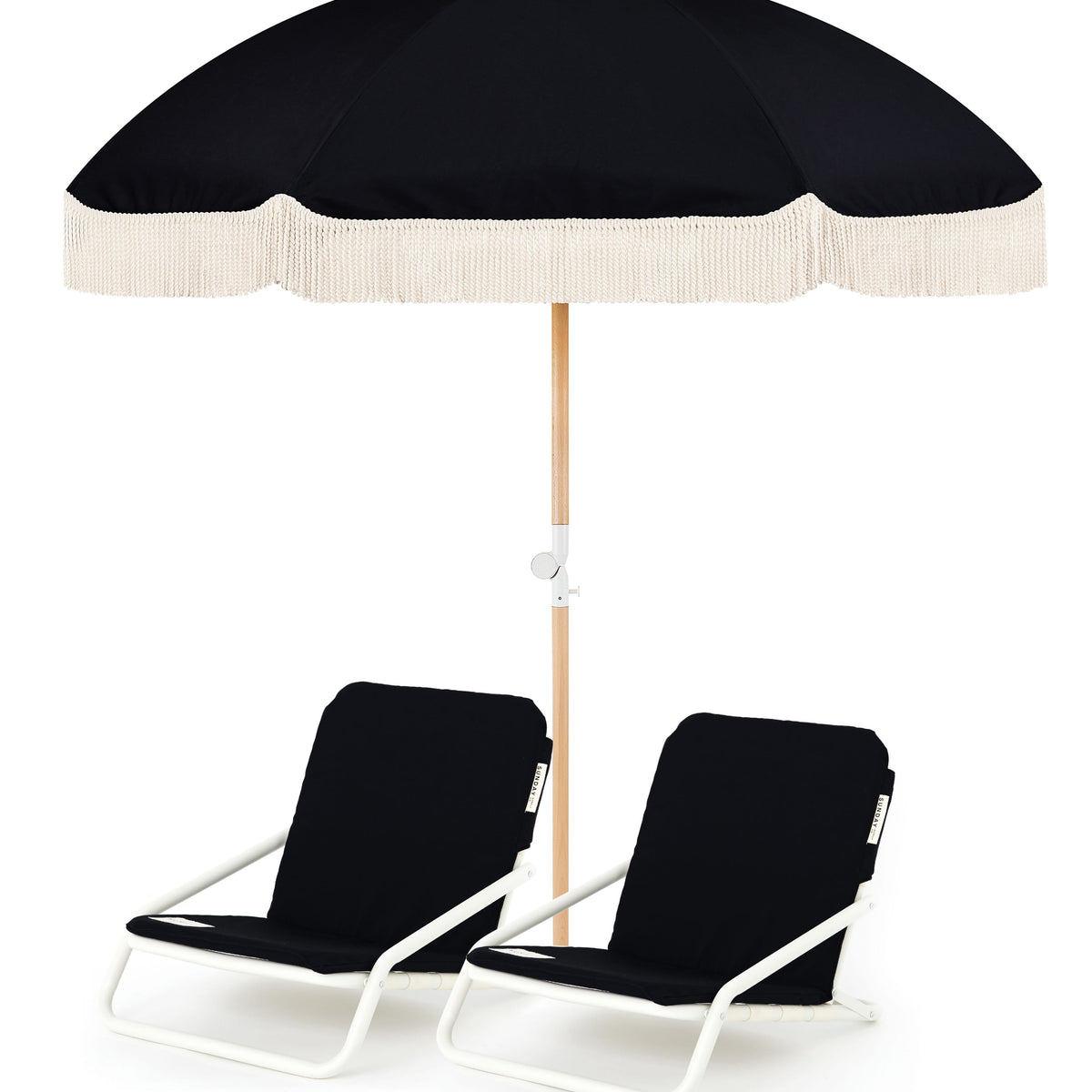Black Rock Beach Umbrella & Beach Chair Set