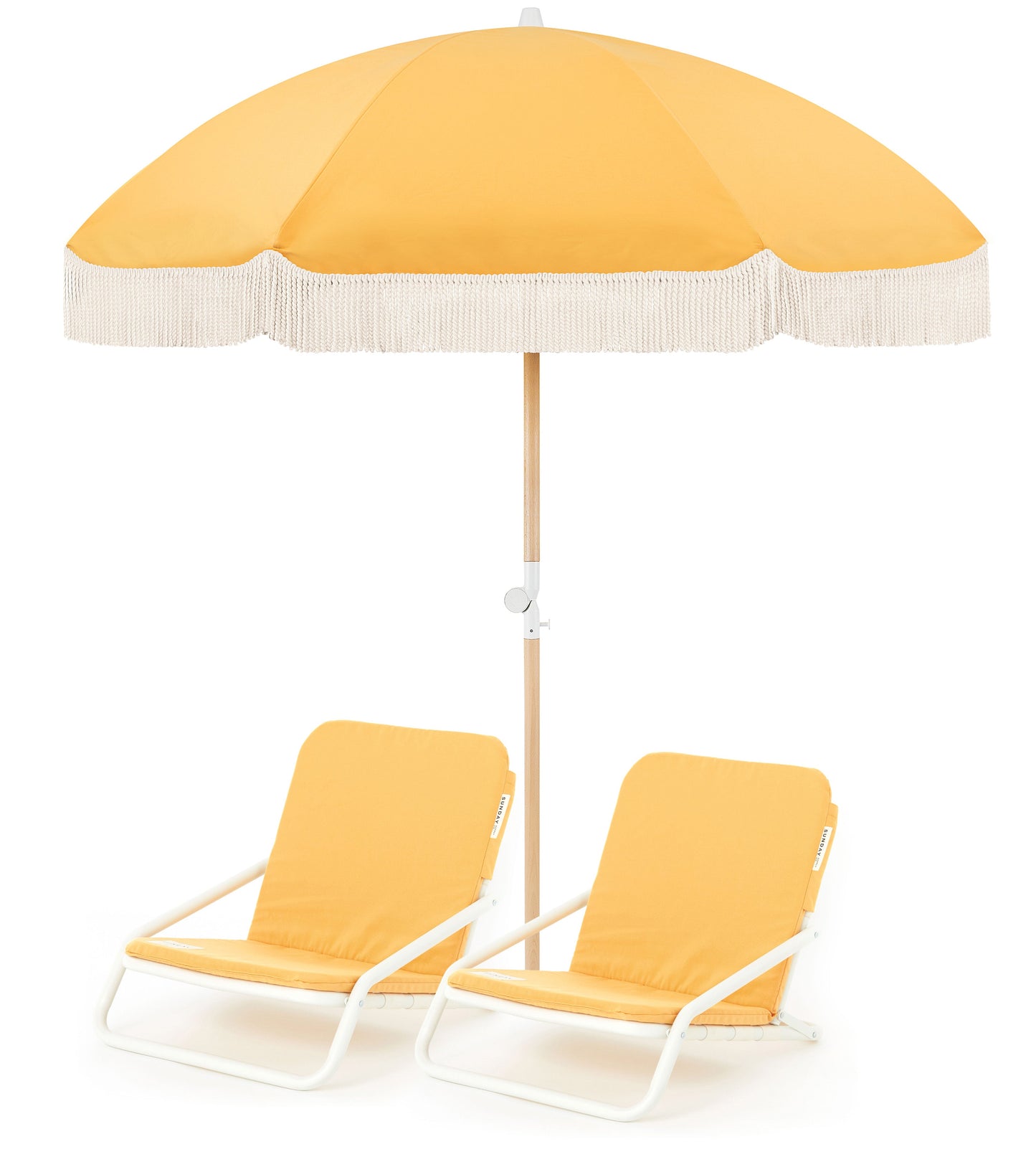 Golden Beach Umbrella & Beach Chair Set