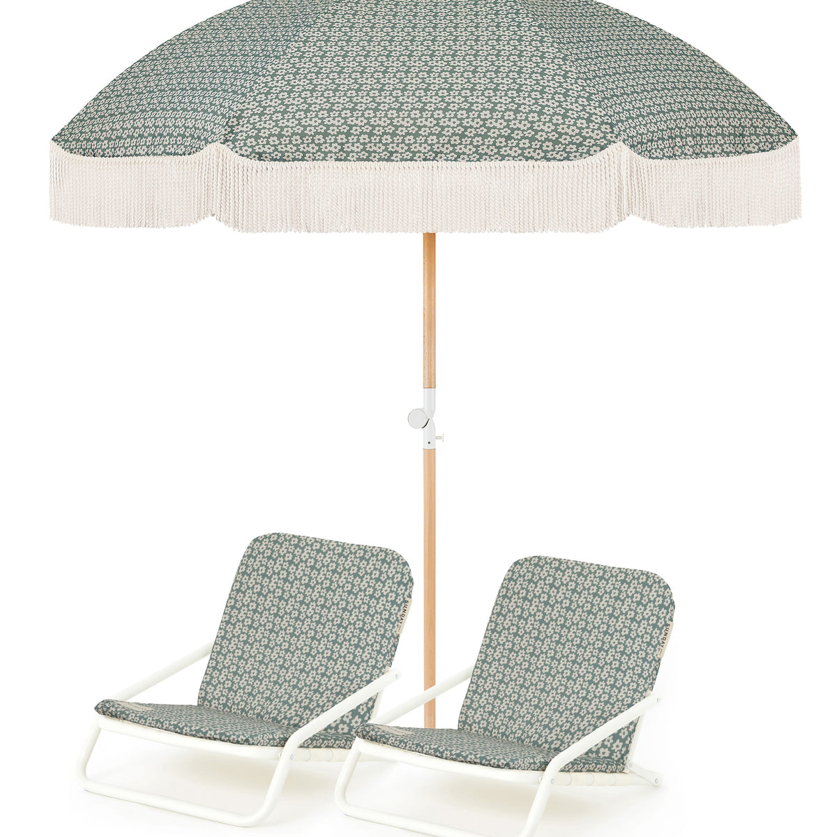 Tallow Flower Beach Umbrella & Beach Chair Set