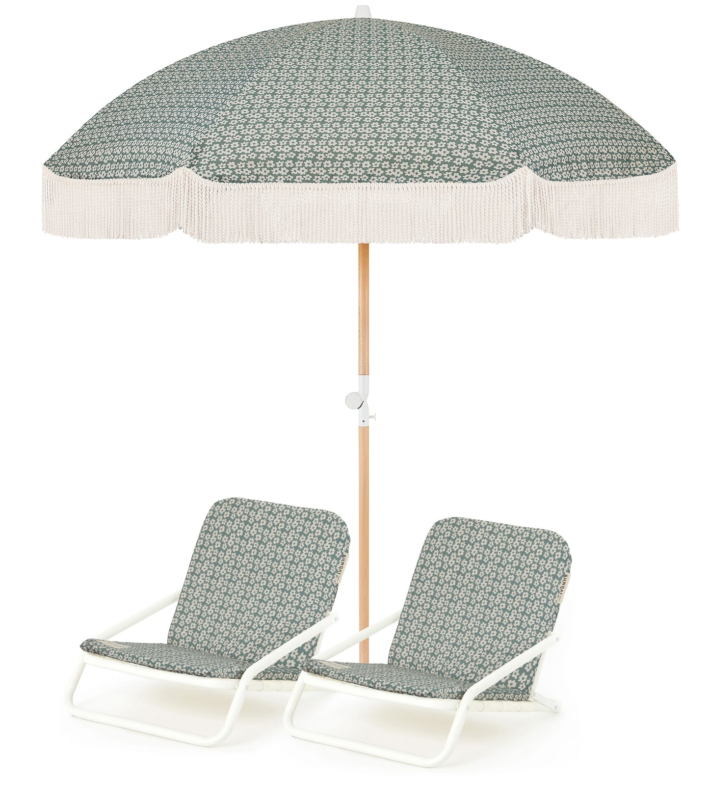 Tallow Flower Beach Umbrella & Beach Chair Set